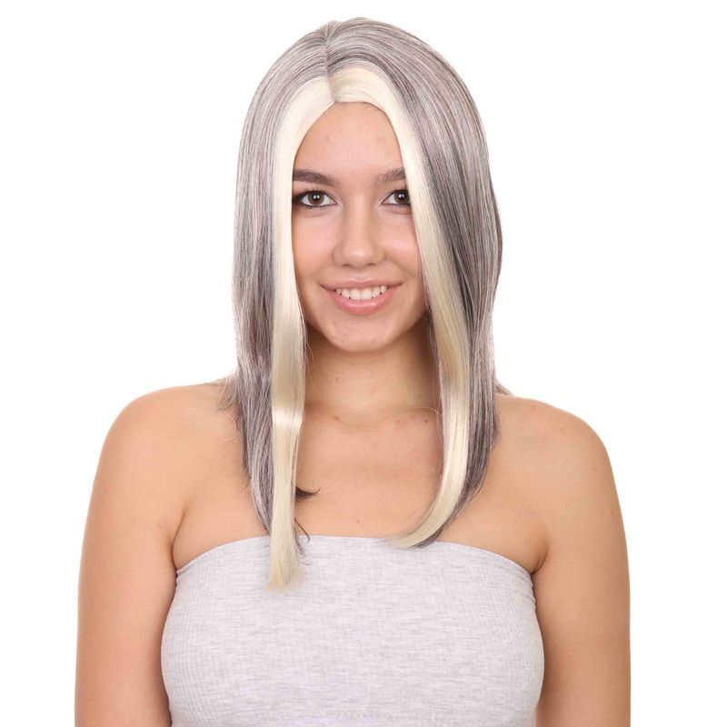 Antagonist President Wig , Blond Black Movie Wig , Premium Breathable Capless Cap