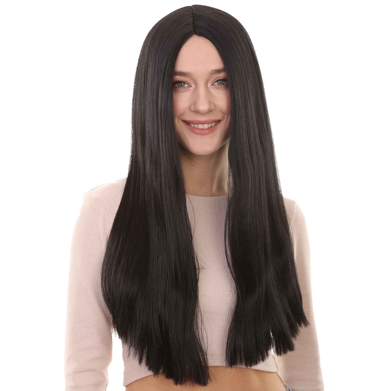Black Witch Womens Wig | Long Horror Halloween Wig | Premium Breathable Capless Cap