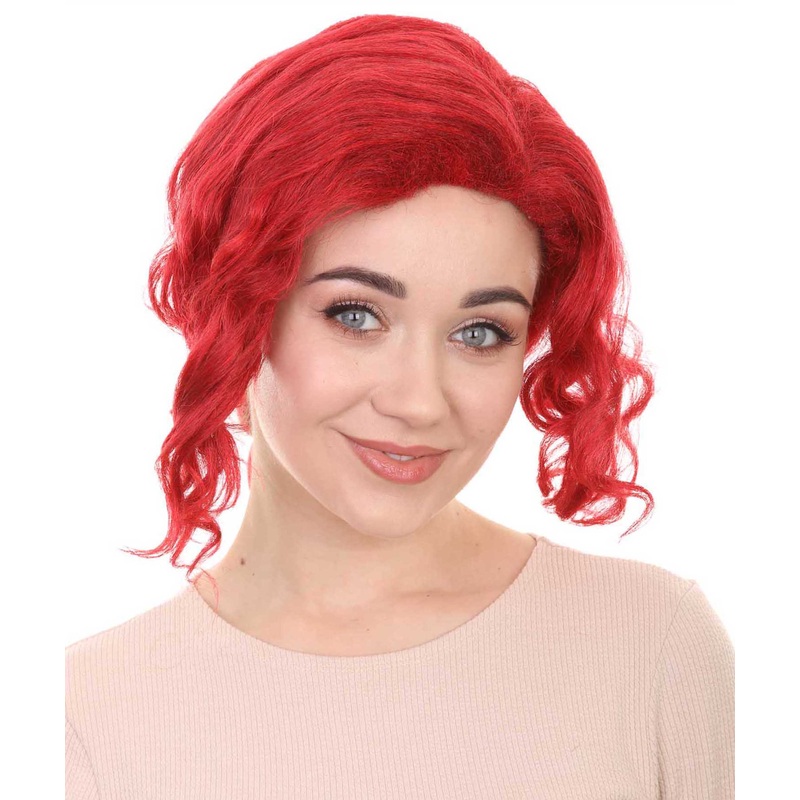 Comic Villain Wig , Neon Red Women's Wig , Premium Breathable Capless Cap