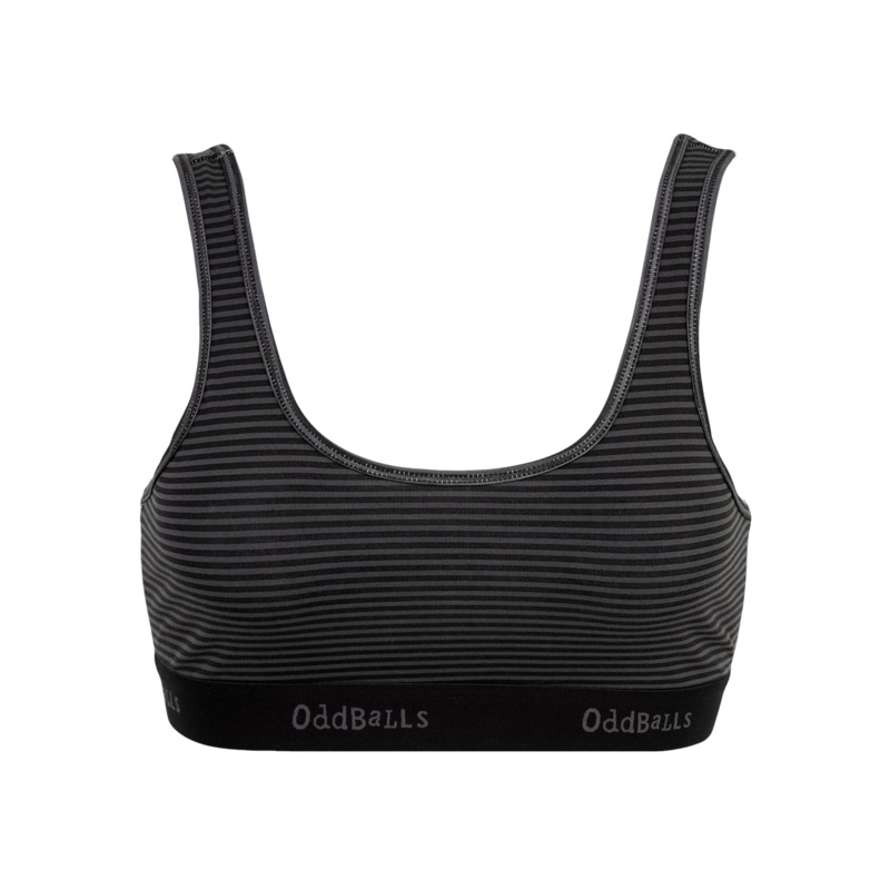 Grey Black Stripes - Ladies Bralette