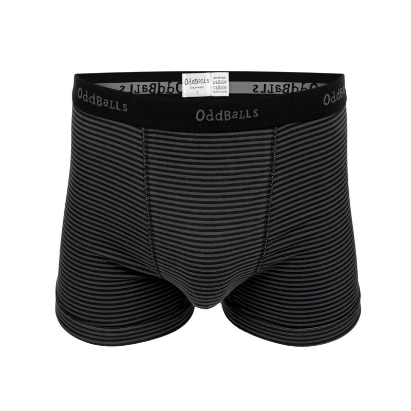 Grey & Black Stripes - Mens Cotton Boxer Shorts