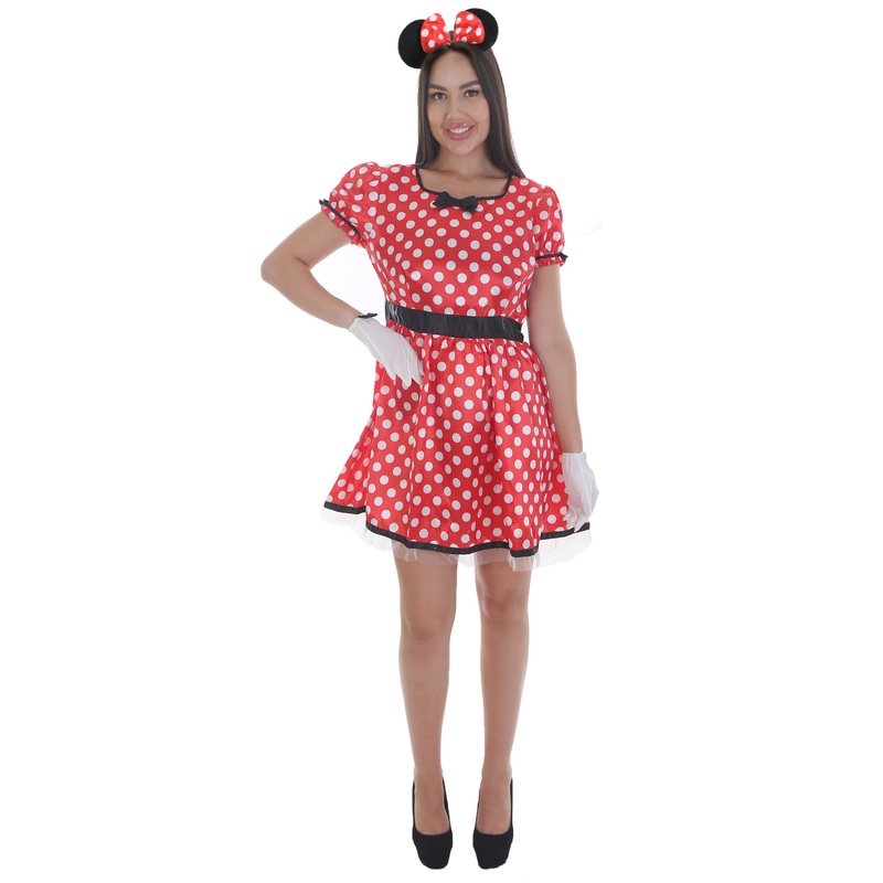 Women's Sassy Miss Mouse Costume | Red Halloween Costume