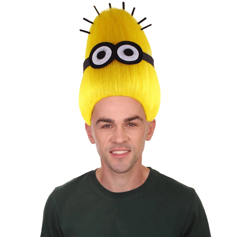 Animation Men's Troll | Short Yellow Cartoon Wig | Premium Breathable Capless Cap