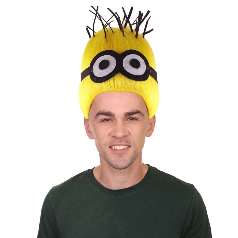 Animation Yellow Men's Wigs | Short Yellow Fancy Wig | Premium Breathable Capless Cap