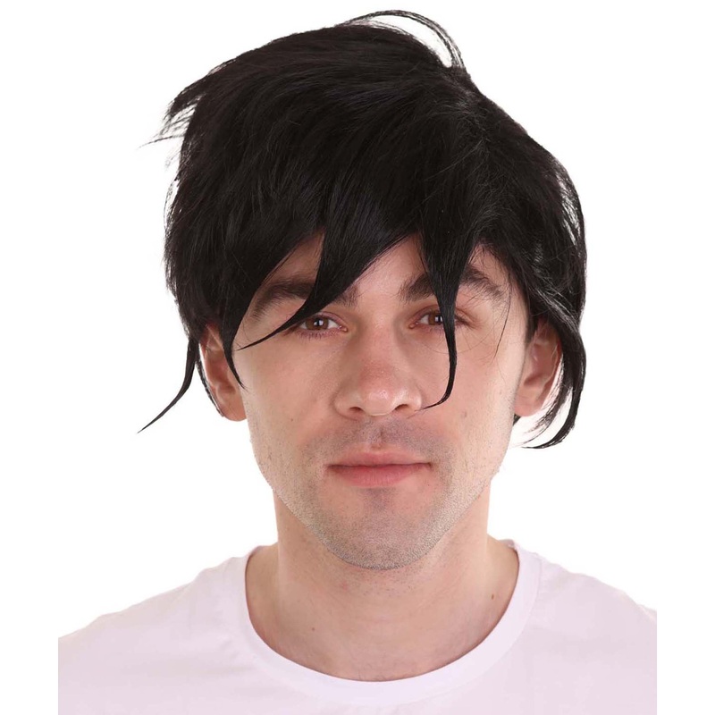 Black Emo Wig | Shor Halloween Wig | Premium Breathable Capless Cap