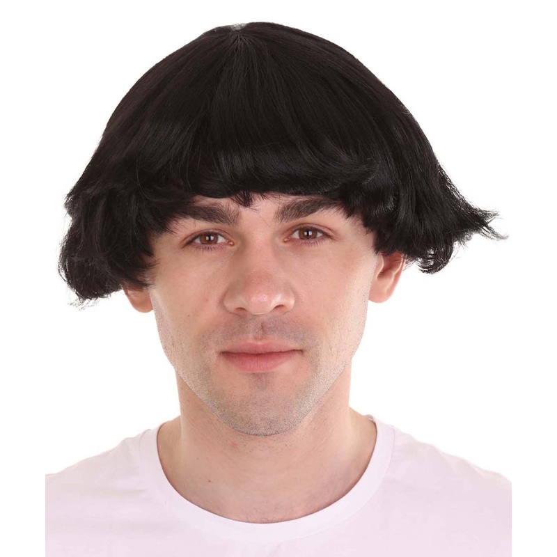 60's Iconic Rock Band Mens Wig | Black Celebrity Wig | Premium Breathable Capless Cap