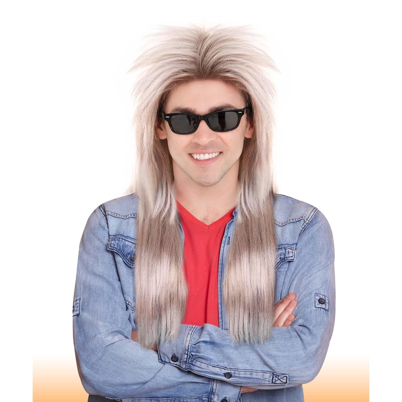 70's Disco Mens Wig | Mix Brown with Blonde Retro Wig | Premium Breathable Capless Cap