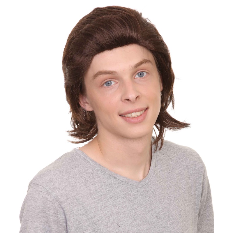 80s Disco Men Wig | Brown Old Styled Halloween Wig | Premium Breathable Capless Cap
