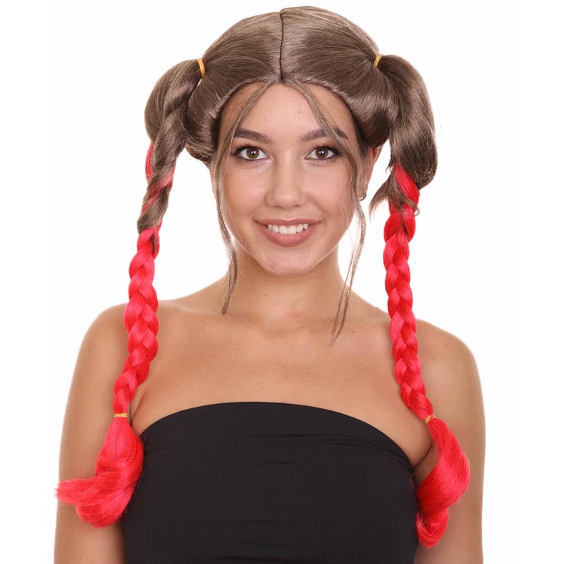 Braided Womens Wig | Brown Red Halloween Wig | Premium Breathable Capless Cap