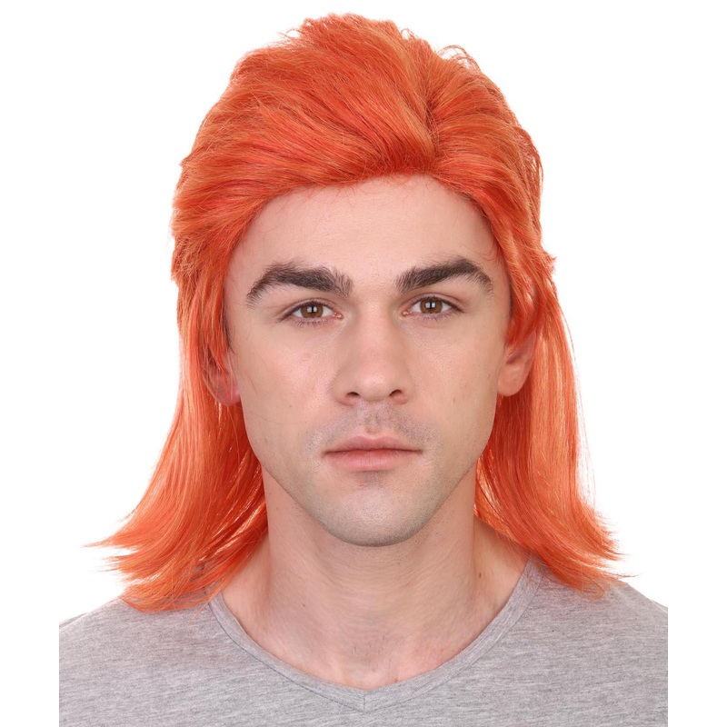 80's Disco Men's Wig | Orange Retro Wig | Premium Breathable Capless Cap