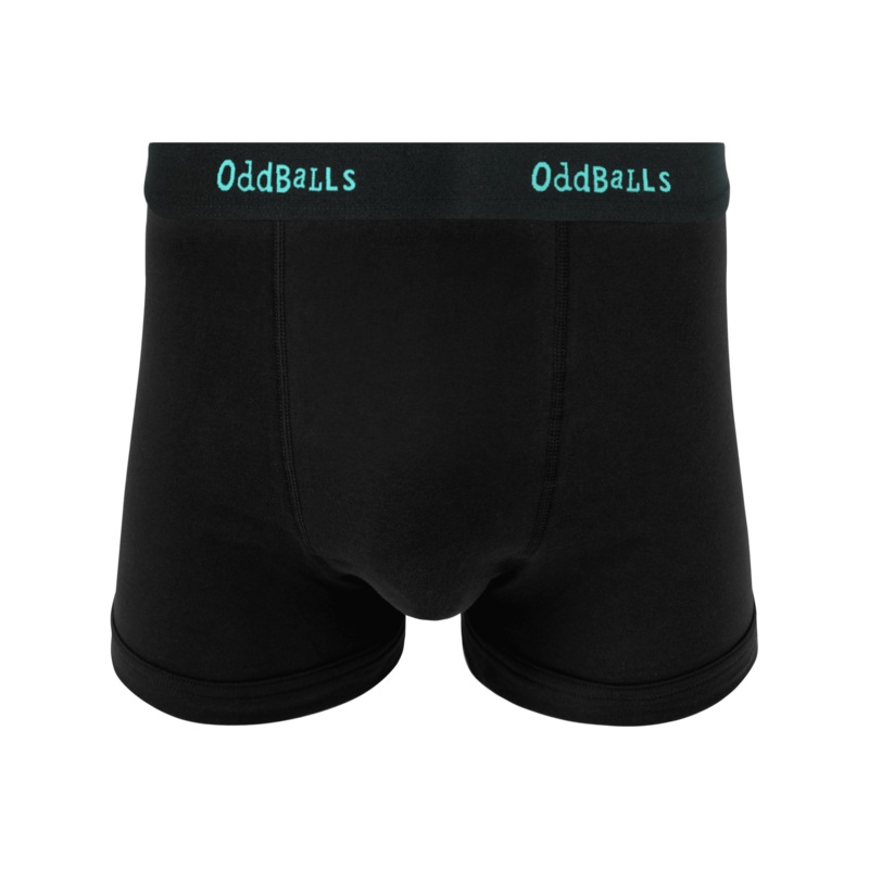 Black & Aqua - Mens Cotton Boxer Shorts