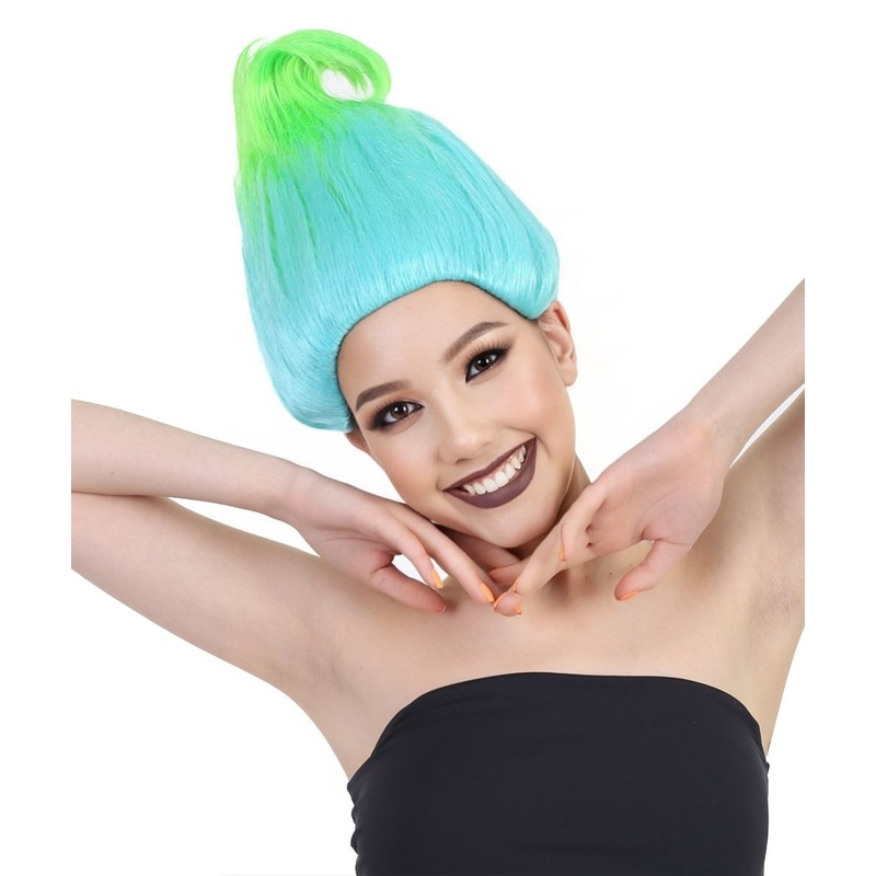 Bluish Green Teen Troll Wigs | Trolls Wig | Premium Breathable Capless Cap
