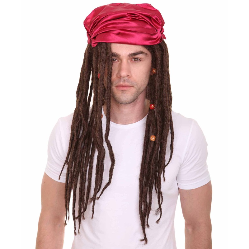 Buccaneer Braided Mens Wig | Fancy Halloween Wig | Premium Breathable Capless Cap
