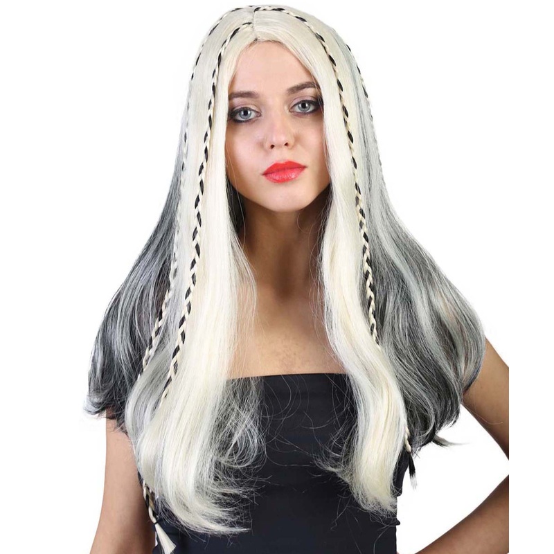 Celebrity Wig Black Braid & Highlights | Blonde Celebrity Wig | Premium Breathable Capless Cap