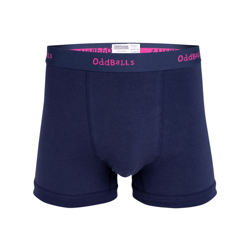 Navy & Magenta - Mens Cotton Boxer Shorts