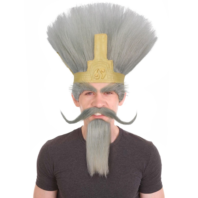 Adult Men's Legendary Grey Sorcerer Wig | Perfect for Halloween | Flame-retardant Synthetic Fiber
