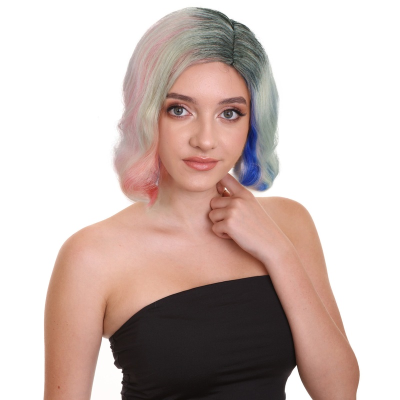 Adult Women's Gothic Warewolf Colorful Bob-styled Wig I Perfect for Halloween I Soft Synthetic Fiber