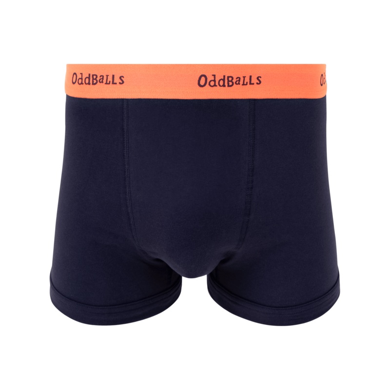 Navy & Coral - Mens Cotton Boxer Shorts