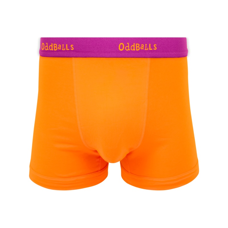 Orange & Aubergine - Mens Cotton Boxer Shorts