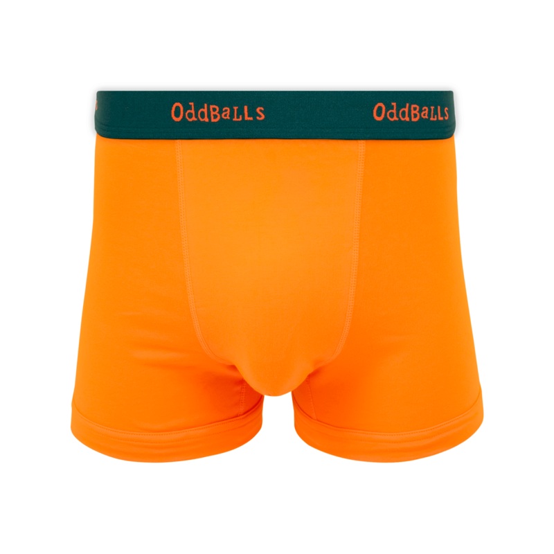 Orange & Evergreen - Mens Cotton Boxer Shorts