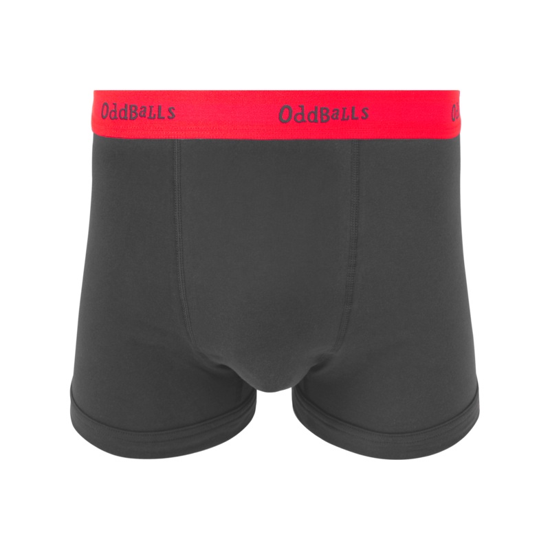 Red & Charcoal - Mens Cotton Boxer Shorts