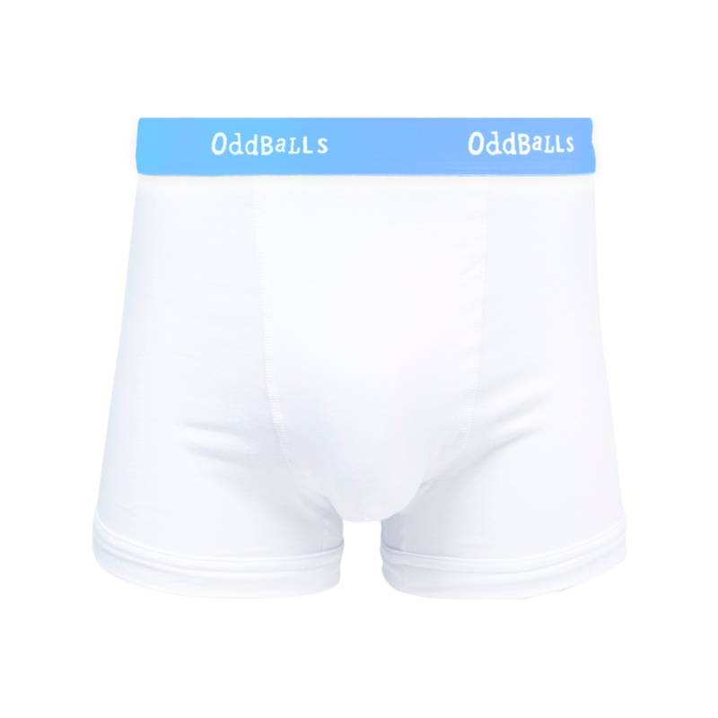 White & Blue - Mens Cotton Boxer Shorts