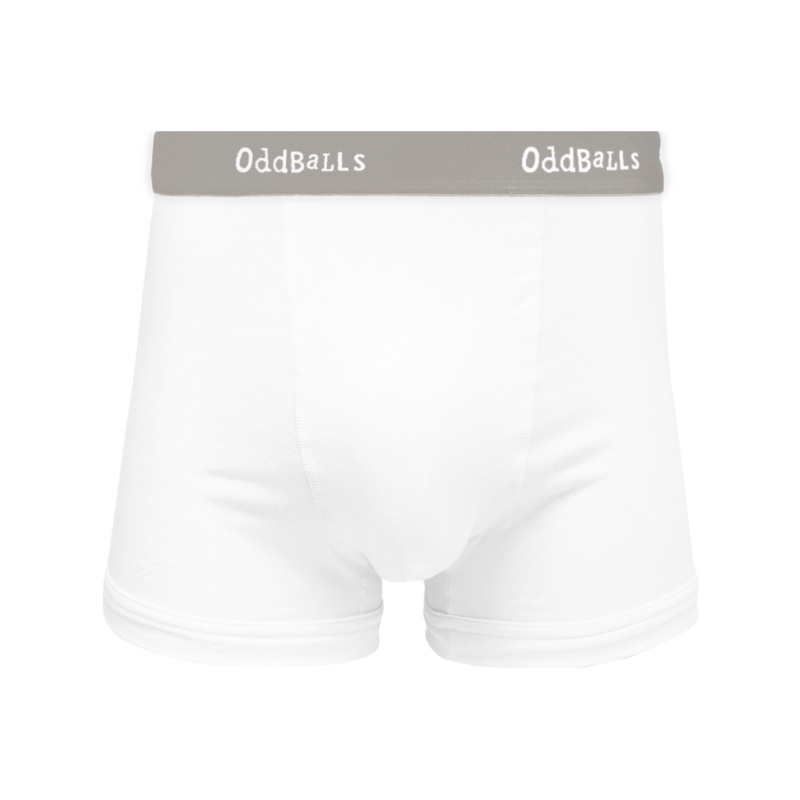 White & Grey - Mens Cotton Boxer Shorts
