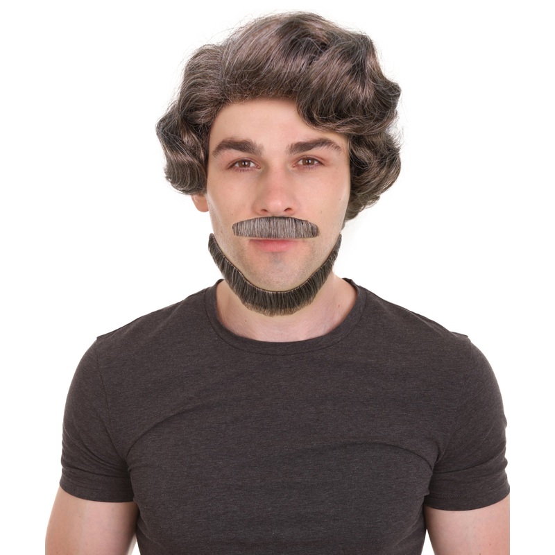 Adult Mens wig with mustache and beard set