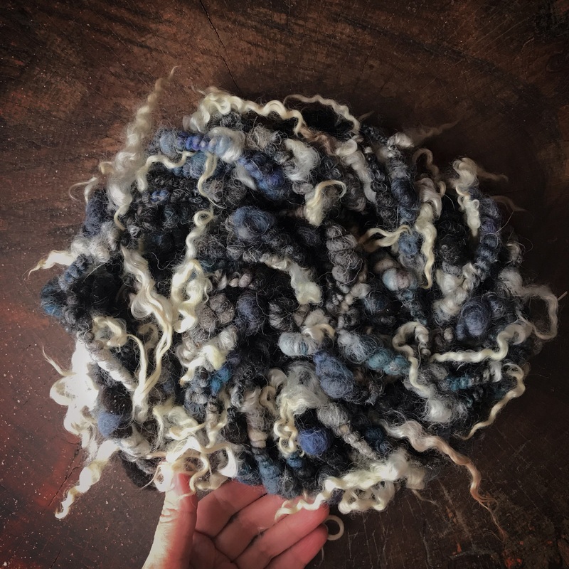 Blue grey art yarn 100g 12y