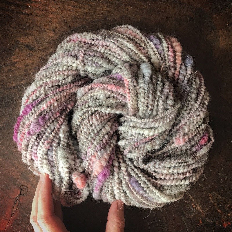 Natural grey hand spun yarn 100g 66y