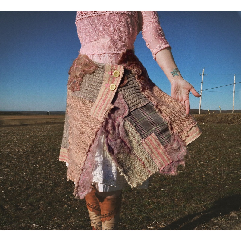 Recycled patchwork skirt
