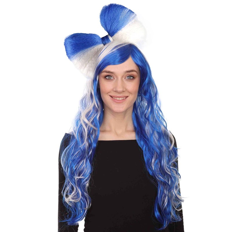 Blue Butterfly Wig | Long Curly Two Toned Insect Halloween Wig | Premium Breathable Capless Cap