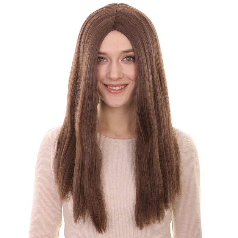 Brown Witch Style Wig | Straight Character Halloween Wig | Premium Breathable Capless Cap