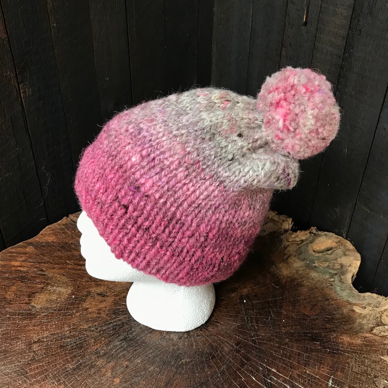 Pink beanie 100% wool  | Tuque rose 100% laine