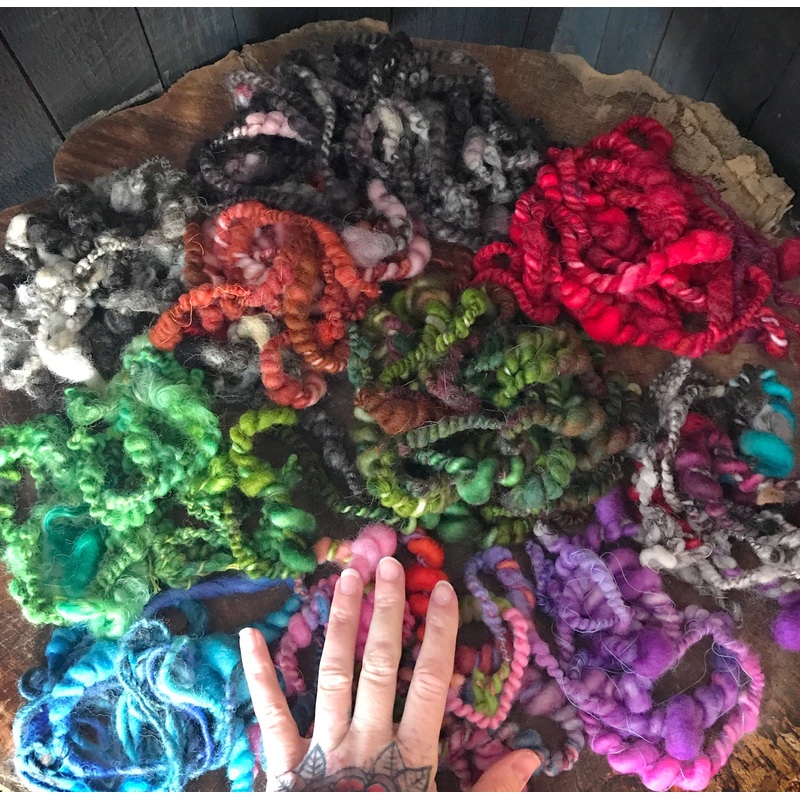 Yarn bits for felters and weavers 195g 10 colors