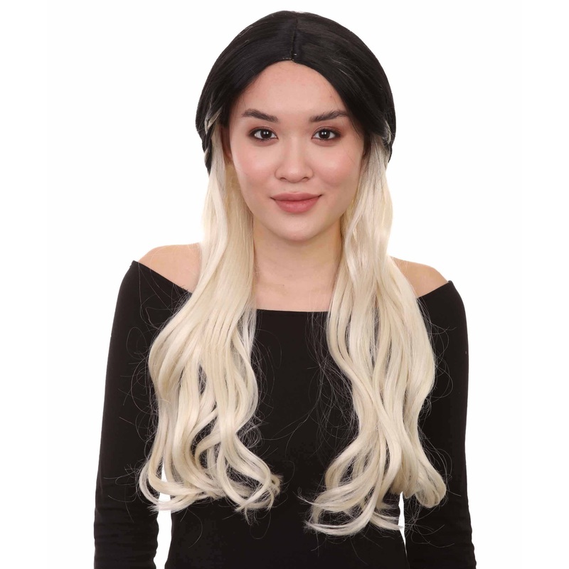 Blonde Schoolgirl Womens Wig | Long Two Toned Halloween Wig | Premium Breathable Capless Cap