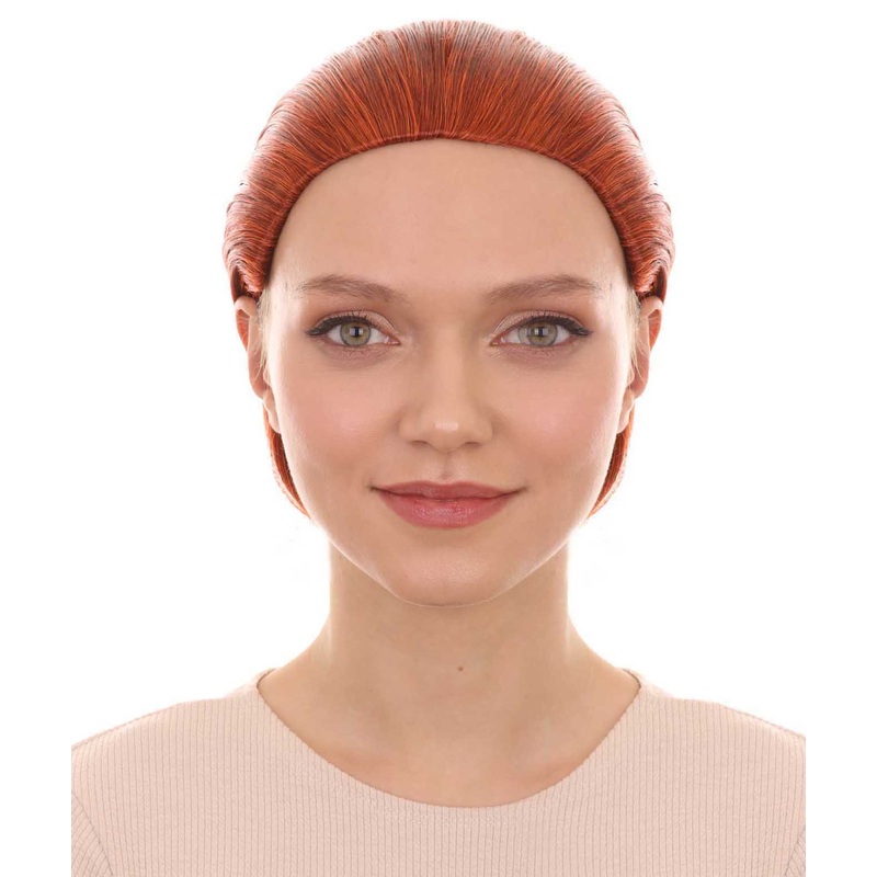 Comic Character Womens Wig | Neon Orange Halloween Party Wig | Premium Breathable Capless Cap