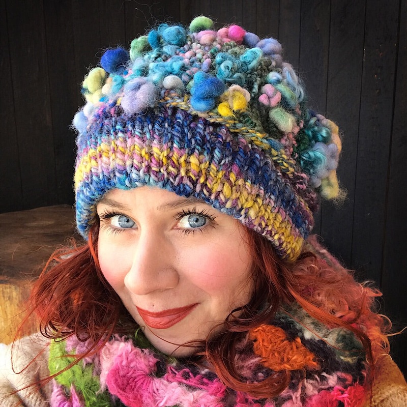 Blue knitted hat