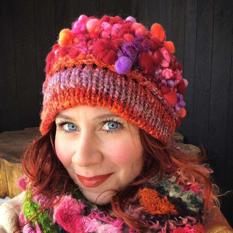 Red knitted hat