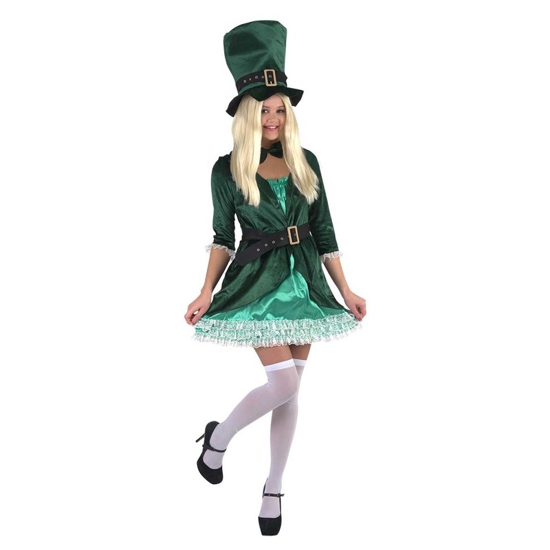 Women's Luscious Leprechaun Costume | Green Halloween Costume |  Flame Retardant Synthetic Fabric