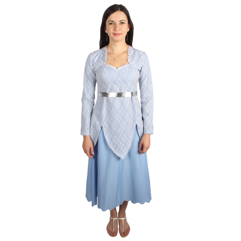 Womens Animated Movie Fairy Godmother Light Blue Gown Costume | Best for Halloween | Flame-retardant Materials