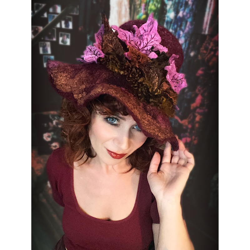 Fall Bloom felted hat