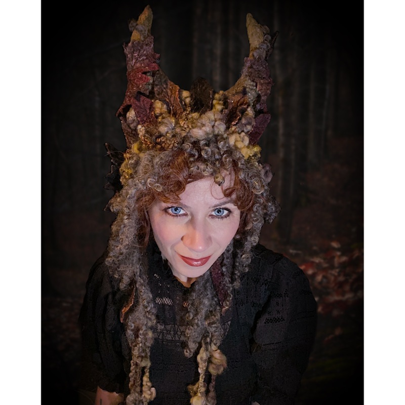 Forest spirit 3 - Fairy felted hood