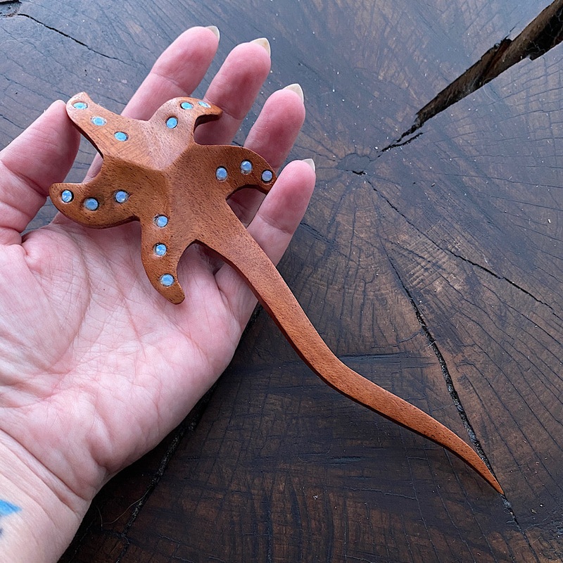 Star Mahogany shawl pin