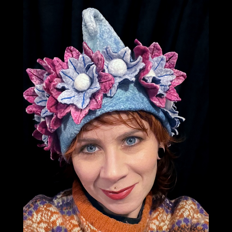 Felted fairy hat 21 1/2
