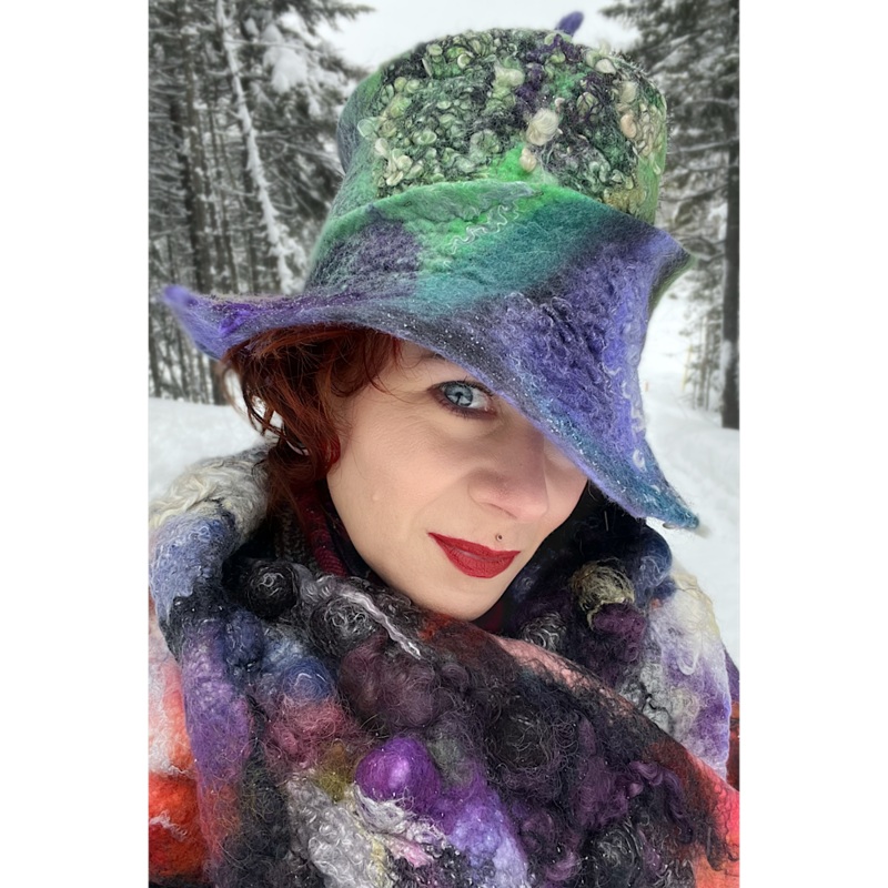 Nebula serie- felted witches hat
