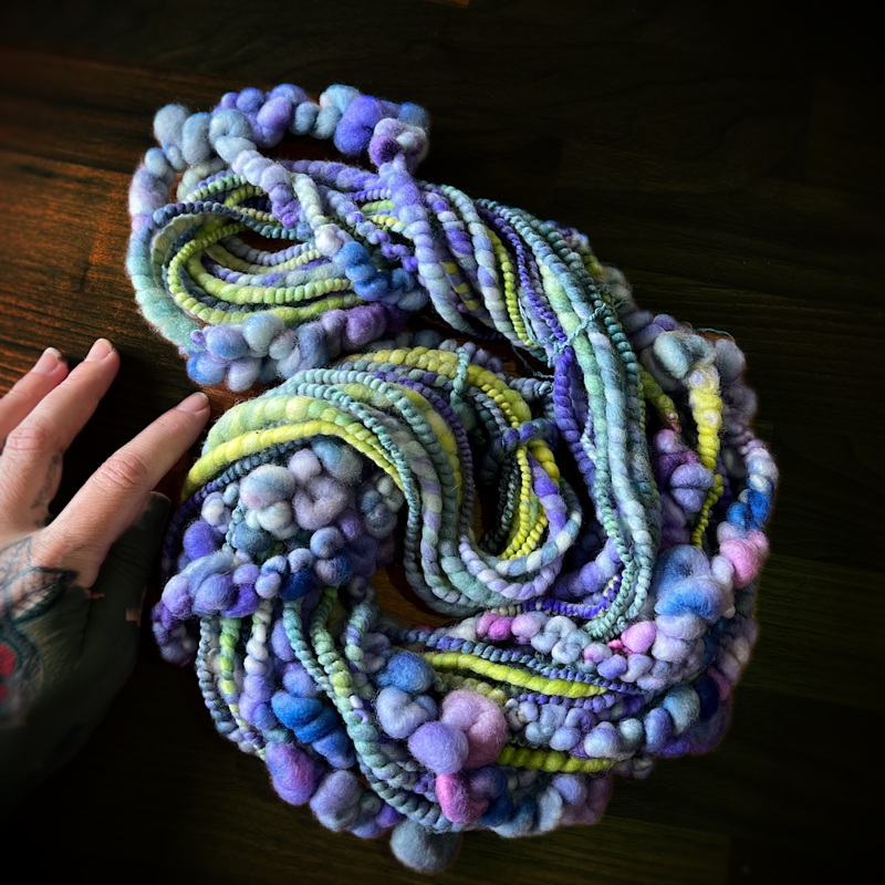Pastel blues- bubbly art yarn|80 grams or 2.8 oz