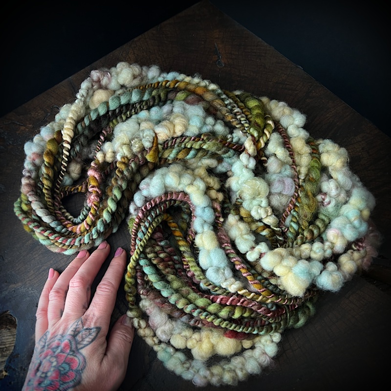 Woodland moss art yarn|125 grams or 4.4 oz|110 grams or 3.9 oz