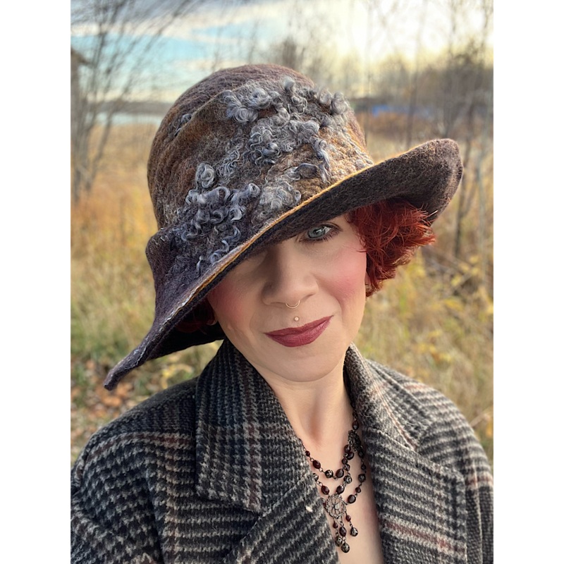 Felted cloche hat- 24.5