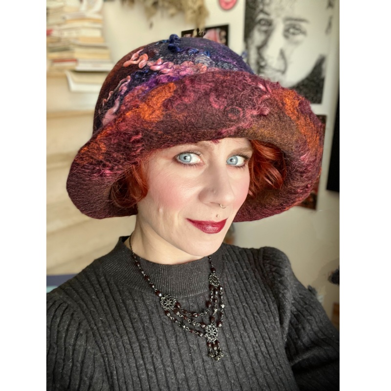 Felted cloche hat- 25